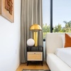 image:imageNathan James Mina Rattan Wood End Side Accent Table Nightstand with Storage for Living Room or Bedroom 1 Black OakBlackBlack OakBlack