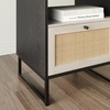 image:imageNathan James Mina Rattan Wood End Side Accent Table Nightstand with Storage for Living Room or Bedroom 1 Black OakBlackBlack OakBlack