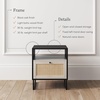 image:imageNathan James Mina Rattan Wood End Side Accent Table Nightstand with Storage for Living Room or Bedroom 1 Black OakBlackBlack OakBlack