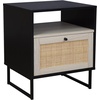 image:imageNathan James Mina Rattan Wood End Side Accent Table Nightstand with Storage for Living Room or Bedroom 1 Black OakBlackBlack OakBlack