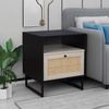 image:imageNathan James Mina Rattan Wood End Side Accent Table Nightstand with Storage for Living Room or Bedroom 1 Black OakBlackBlack OakBlack