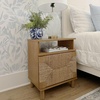 image:imageNathan James Mina Rattan Wood End Side Accent Table Nightstand with Storage for Living Room or Bedroom 1 Black OakBlackLight BrownSeagrass