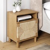 image:imageNathan James Mina Rattan Wood End Side Accent Table Nightstand with Storage for Living Room or Bedroom 1 Black OakBlackLight BrownSeagrass