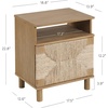 image:imageNathan James Mina Rattan Wood End Side Accent Table Nightstand with Storage for Living Room or Bedroom 1 Black OakBlackLight BrownSeagrass