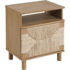 image:imageNathan James Mina Rattan Wood End Side Accent Table Nightstand with Storage for Living Room or Bedroom 1 Black OakBlackLight BrownSeagrass