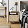 image:imageNathan James Mina Rattan Wood End Side Accent Table Nightstand with Storage for Living Room or Bedroom 1 Black OakBlackLight BrownSeagrass