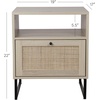 image:imageNathan James Mina Rattan Wood End Side Accent Table Nightstand with Storage for Living Room or Bedroom 1 Black OakBlackOakBlack