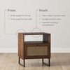 image:imageNathan James Mina Rattan Wood End Side Accent Table Nightstand with Storage for Living Room or Bedroom 1 Black OakBlackWalnut BrownBlack