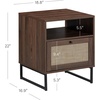 image:imageNathan James Mina Rattan Wood End Side Accent Table Nightstand with Storage for Living Room or Bedroom 1 Black OakBlackWalnut BrownBlack