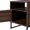 image:imageNathan James Mina Rattan Wood End Side Accent Table Nightstand with Storage for Living Room or Bedroom 1 Black OakBlackWalnut BrownBlack