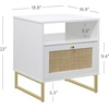 image:imageNathan James Mina Rattan Wood End Side Accent Table Nightstand with Storage for Living Room or Bedroom 1 Black OakBlackWhiteGold