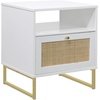 image:imageNathan James Mina Rattan Wood End Side Accent Table Nightstand with Storage for Living Room or Bedroom 1 Black OakBlackWhiteGold