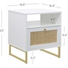 image:imageNathan James Mina Rattan Wood End Side Accent Table Nightstand with Storage for Living Room or Bedroom 1 Black OakBlackWhiteGold