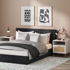 image:imageNathan James Mina Rattan Wood End Side Accent Table Nightstand with Storage for Living Room or Bedroom 1 Black OakBlackWhiteGold