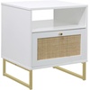 image:imageNathan James Mina Rattan Wood End Side Accent Table Nightstand with Storage for Living Room or Bedroom 1 Black OakBlackWhiteGold