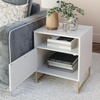 image:imageNathan James Mina Rattan Wood End Side Accent Table Nightstand with Storage for Living Room or Bedroom 1 Black OakBlackWhiteGold