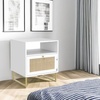 image:imageNathan James Mina Rattan Wood End Side Accent Table Nightstand with Storage for Living Room or Bedroom 1 Black OakBlackWhiteGold
