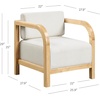 image:imageNathan James Omel Lounge Reading Chair Modern Living Room Accent Chair with Metal Frame and Boucle Upholstery Cream BoucleBlack Set of 2Jayden Natural Brown Wood