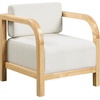 image:imageNathan James Omel Lounge Reading Chair Modern Living Room Accent Chair with Metal Frame and Boucle Upholstery Cream BoucleBlack Set of 2Jayden Natural Brown Wood