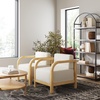 image:imageNathan James Omel Lounge Reading Chair Modern Living Room Accent Chair with Metal Frame and Boucle Upholstery Cream BoucleBlack Set of 2Jayden Natural Brown Wood