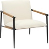 image:imageNathan James Omel Lounge Reading Chair Modern Living Room Accent Chair with Metal Frame and Boucle Upholstery Cream BoucleBlack Set of 2Omel White BoucleBlack  Set of 2
