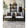 image:imageNathan James Omel Lounge Reading Chair Modern Living Room Accent Chair with Metal Frame and Boucle Upholstery Cream BoucleBlack Set of 2Omel White BoucleBlack  Set of 2