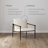 image:imageNathan James Omel Lounge Reading Chair Modern Living Room Accent Chair with Metal Frame and Boucle Upholstery Cream BoucleBlack Set of 2Omel White BoucleBlack