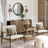 image:imageNathan James Omel Lounge Reading Chair Modern Living Room Accent Chair with Metal Frame and Boucle Upholstery Cream BoucleBlack Set of 2Omel White BoucleBlack  Set of 2