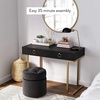 image:imageNathan James Parker Modern Home Office Writing Computer or Laptop Desk with Open Storage Cubby and Small Drawer WalnutBlackGold