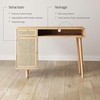 image:imageNathan James Parker Modern Home Office Writing Computer or Laptop Desk with Open Storage Cubby and Small Drawer WalnutNatural Brown