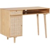 image:imageNathan James Parker Modern Home Office Writing Computer or Laptop Desk with Open Storage Cubby and Small Drawer WalnutNatural Brown