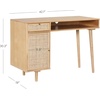image:imageNathan James Parker Modern Home Office Writing Computer or Laptop Desk with Open Storage Cubby and Small Drawer WalnutNatural Brown