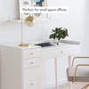 image:imageNathan James Parker Modern Home Office Writing Computer or Laptop Desk with Open Storage Cubby and Small Drawer WalnutWhite