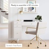 image:imageNathan James Parker Modern Home Office Writing Computer or Laptop Desk with Open Storage Cubby and Small Drawer WalnutWhite