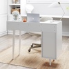 image:imageNathan James Parker Modern Home Office Writing Computer or Laptop Desk with Open Storage Cubby and Small Drawer WalnutWhite
