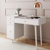 image:imageNathan James Parker Modern Home Office Writing Computer or Laptop Desk with Open Storage Cubby and Small Drawer WalnutWhite