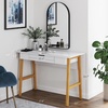 image:imageNathan James Parker Modern Home Office Writing Computer or Laptop Desk with Open Storage Cubby and Small Drawer WalnutWhiteBrown