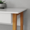 image:imageNathan James Parker Modern Home Office Writing Computer or Laptop Desk with Open Storage Cubby and Small Drawer WalnutWhiteBrown