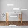 image:imageNathan James Parker Modern Home Office Writing Computer or Laptop Desk with Open Storage Cubby and Small Drawer WalnutWhiteBrown
