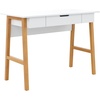 image:imageNathan James Parker Modern Home Office Writing Computer or Laptop Desk with Open Storage Cubby and Small Drawer WalnutWhiteBrown