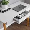 image:imageNathan James Parker Modern Home Office Writing Computer or Laptop Desk with Open Storage Cubby and Small Drawer WalnutWhiteBrown