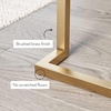 image:imageNathan James Parker Modern Home Office Writing Computer or Laptop Desk with Open Storage Cubby and Small Drawer WalnutWhiteGold
