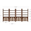 image:imageNathan James Paxton Boho Bookshelf Cabinet with Solid Wood Frame Rattan Bookshelf with Cabinet Base Arched Bookcase Cabinet for Living Room or Home Office Dark Acacia Set of 4Dark Acaciasynthetic Rattanbrushed Brass
