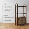 image:imageNathan James Paxton Boho Bookshelf Cabinet with Solid Wood Frame Rattan Bookshelf with Cabinet Base Arched Bookcase Cabinet for Living Room or Home Office Dark Acacia Set of 4Dark Acaciasynthetic Rattanbrushed Brass