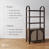 image:imageNathan James Paxton Boho Bookshelf Cabinet with Solid Wood Frame Rattan Bookshelf with Cabinet Base Arched Bookcase Cabinet for Living Room or Home Office Dark Acacia Set of 4Dark Acaciasynthetic Rattanbrushed Brass