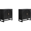 image:imageNathan James Paxton MidCentury Modern Wood Storage Cabinet with Doors Arched Storage Cabinet for Living Room or Kitchen with Rattan Door Details Raw OakBlack OakBlack Rattan