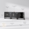 image:imageNathan James Paxton MidCentury Modern Wood Storage Cabinet with Doors Arched Storage Cabinet for Living Room or Kitchen with Rattan Door Details Raw OakBlack OakBlack Rattan