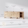 image:imageNathan James Paxton MidCentury Modern Wood Storage Cabinet with Doors Arched Storage Cabinet for Living Room or Kitchen with Rattan Door Details Raw OakRaw Oak