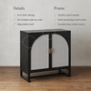 image:imageNathan James Paxton MidCentury Modern Wood Storage Cabinet with Doors Arched Storage Cabinet for Living Room or Kitchen with Rattan Door Details Raw OakBlack OakPale Rattan