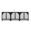 image:imageNathan James Paxton MidCentury Modern Wood Storage Cabinet with Doors Arched Storage Cabinet for Living Room or Kitchen with Rattan Door Details Raw OakBlack OakPale Rattan